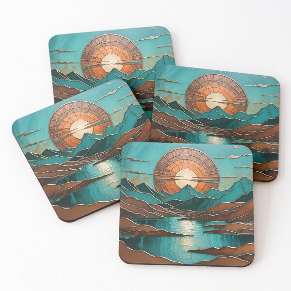 Item preview, Hammered Copper Sunrise Over The Lake designed and sold by RowanGraphics.