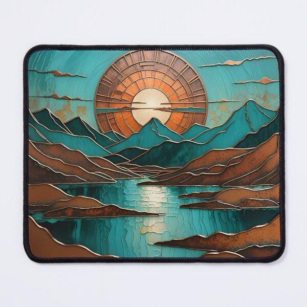 Item preview, Hammered Copper Sunrise Over The Lake designed and sold by RowanGraphics.