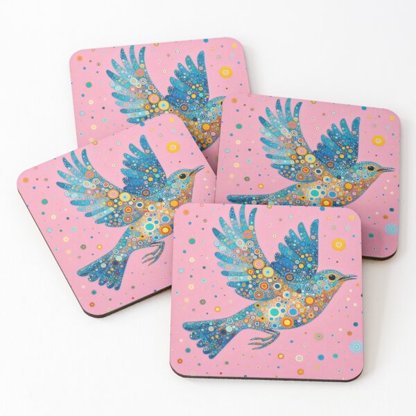 Item preview, Beautiful Blue Song Thrush in Flight by heidiannemorris © designed and sold by FOLK ART FUSION by heidiannemorris.