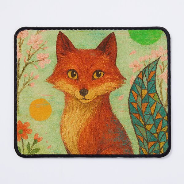 Item preview, Curious Fox in Bloom – Vibrant Spring Wildlife & Abstract Digital Aesthetics designed and sold by TrendznHitz.