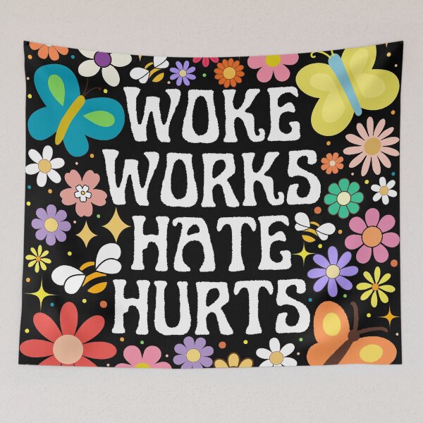 Item preview, Woke Works Hate Hurts Floral Art designed and sold by The Tower Project.