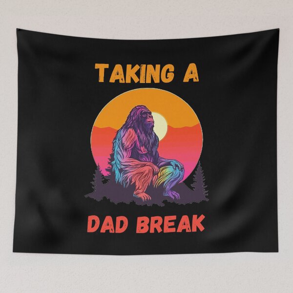 Item preview, Funny Bigfoot Dad Taking a Break Retro Sunset Silhouette designed and sold by TheSwagShack.