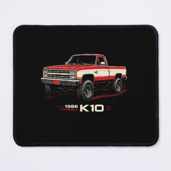 Item preview, 1986 Chevy K10 4x4 in Bold Red and White Two-Tone Lifted Style designed and sold by TheArtOfCar.