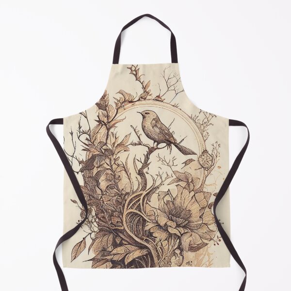 Item preview, Woodland Perch: Vintage Bird and Botanical Vignette designed and sold by ShadowAndSlate.