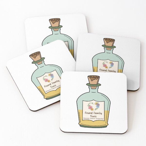 Item preview, Found Family Tonic - Warms Hearts Instantly | Cozy Book Lover Sticker for Chosen Family Tropes designed and sold by OceaneZwDesigns.