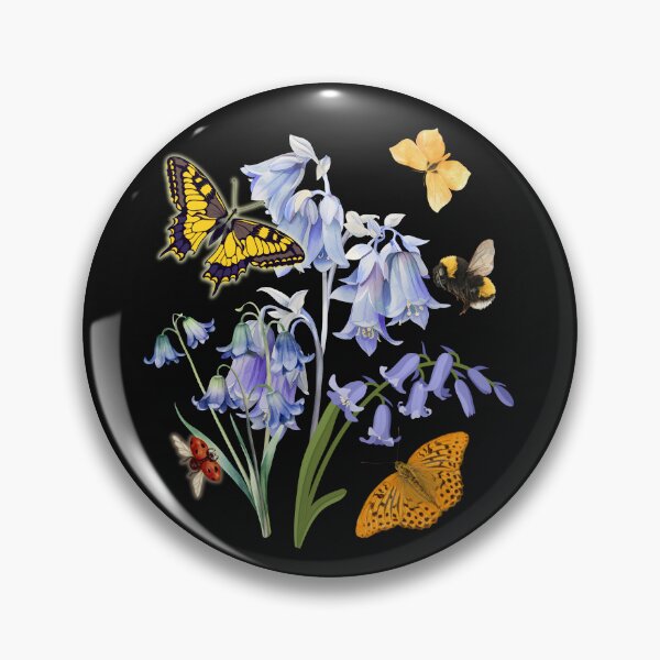 Item preview, Virginia Bluebells Butterflies Pollinator Native Flowers Colorful Design designed and sold by EarthArtDesigns.