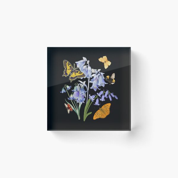Item preview, Virginia Bluebells Butterflies Pollinator Native Flowers Colorful Design designed and sold by EarthArtDesigns.