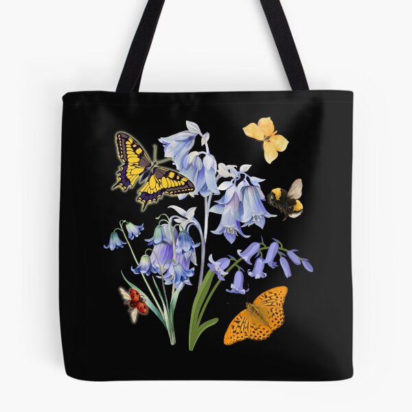 Item preview, Virginia Bluebells Butterflies Pollinator Native Flowers Colorful Design designed and sold by EarthArtDesigns.