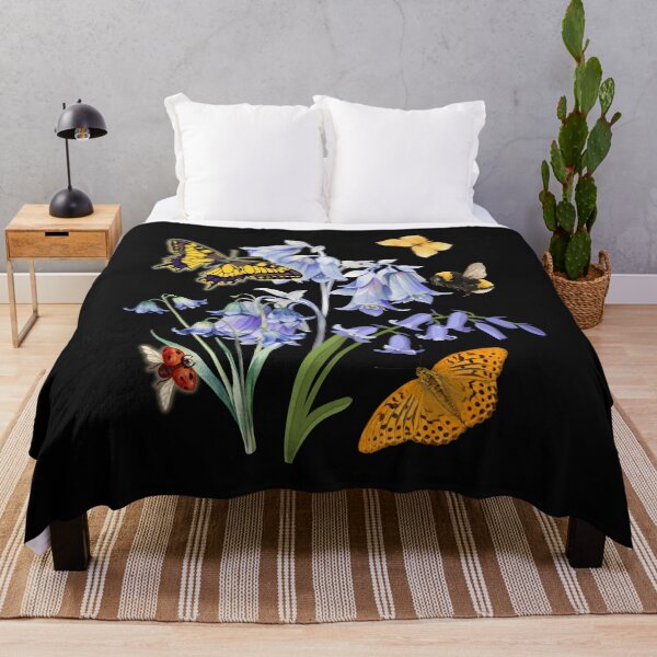 Item preview, Virginia Bluebells Butterflies Pollinator Native Flowers Colorful Design designed and sold by EarthArtDesigns.