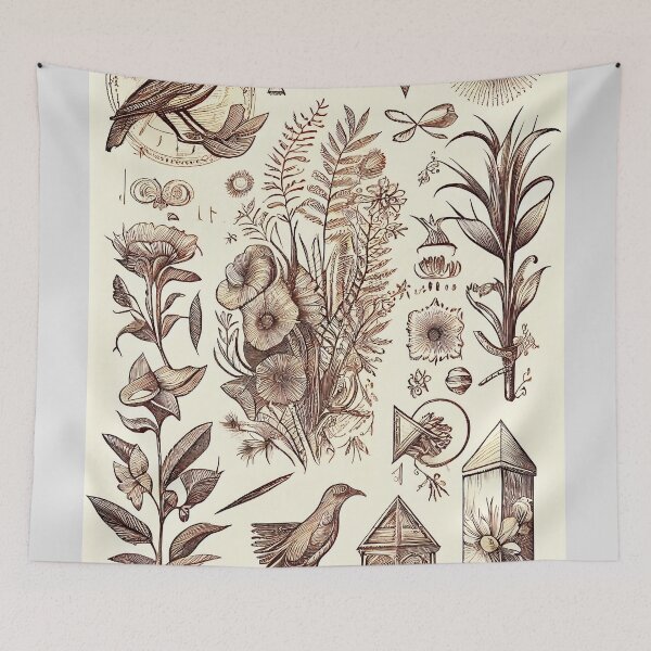 Item preview, Explorer's Compendium: Vintage Botanical & Avian Study designed and sold by ShadowAndSlate.