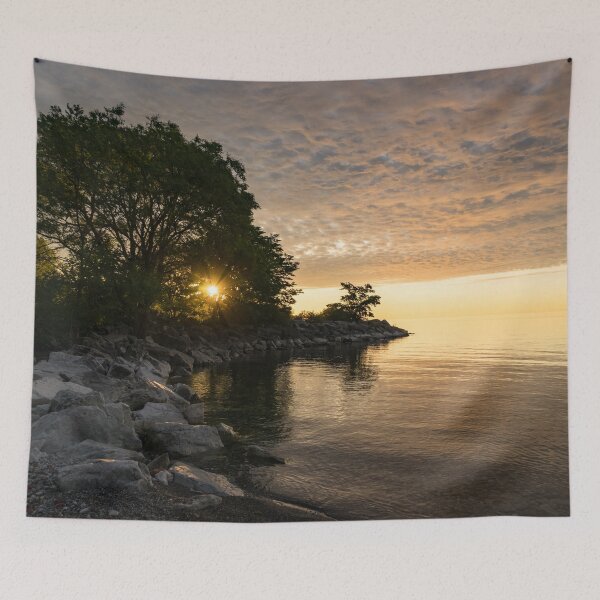 Item preview, Sunrise Sun Star - Fluffy Down and See-through Silk on the Lakeshore designed and sold by Georgia Mizuleva.