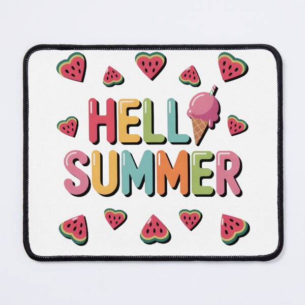 Item preview, Hello Summer | Cute Watermelon & Ice Cream Retro Digital Art 2025 designed and sold by AnnDesignStudio.