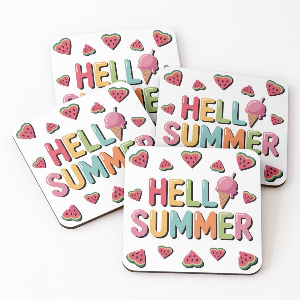 Item preview, Hello Summer | Cute Watermelon & Ice Cream Retro Digital Art 2025 designed and sold by AnnDesignStudio.