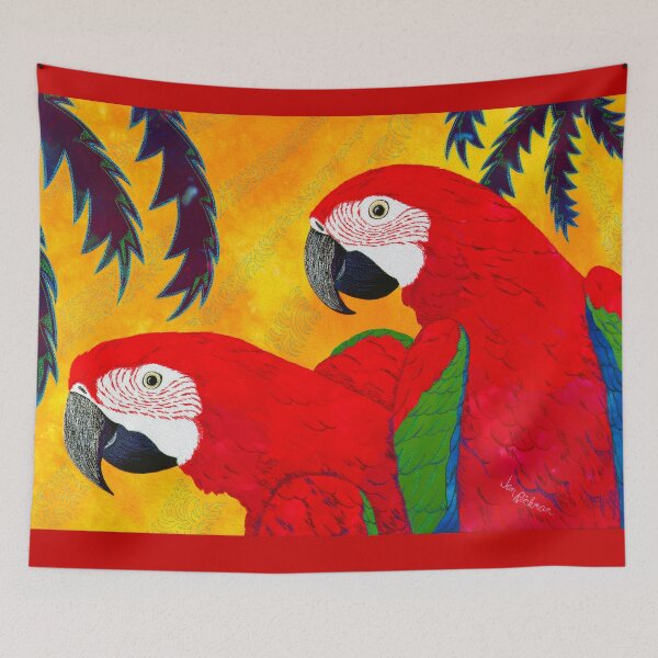 Item preview, Twin Scarlet Macaw Parrots designed and sold by 141Gifts.
