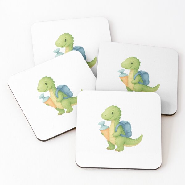 Item preview, Dino for school enrollment – watercolor schoolchild dinosaur designed and sold by OpheliaHektor.