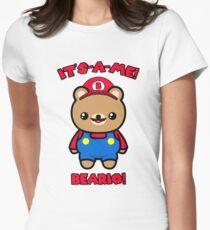 Bear Cute Funny Kawaii Mario Parody Women's Fitted T-Shirt
