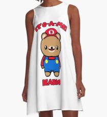 Bear Cute Funny Kawaii Mario Parody A-Line Dress