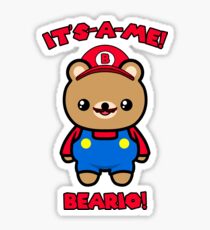 Bear Cute Funny Kawaii Mario Parody Sticker