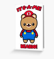 Bear Cute Funny Kawaii Mario Parody Greeting Card