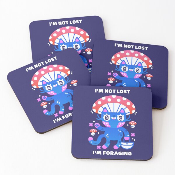 Item preview, I'm Not Lost, I'm Foraging – Mushroom Cat designed and sold by musingtreeart.