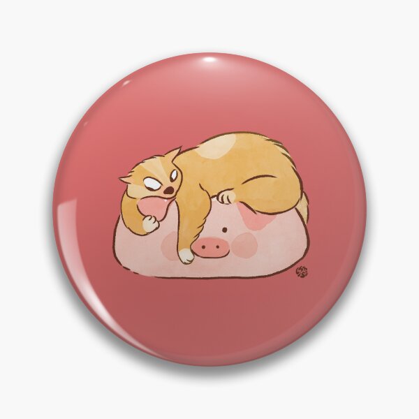 Item preview, Mischievous Cat on Pig Plush designed and sold by christ1094.