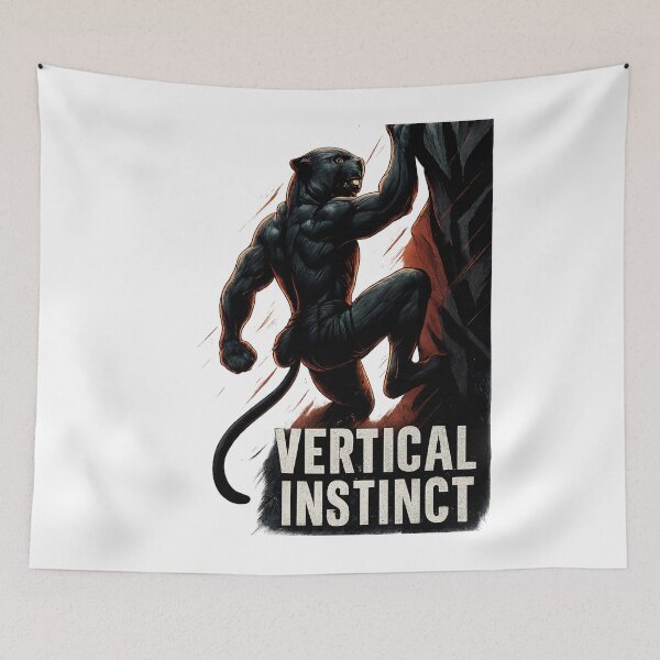 Item preview, Panther Climbing Art – Vertical Instinct Animal Power Design designed and sold by JenniferCreaArte .