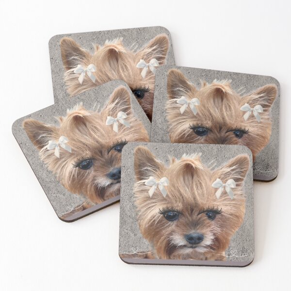 Item preview, I Love Big Hair Cute Yorkie Meme - Adorable Yorkshire Terrier Dog with Big Eye Lashes and Bows designed and sold by Yorkie  Love.