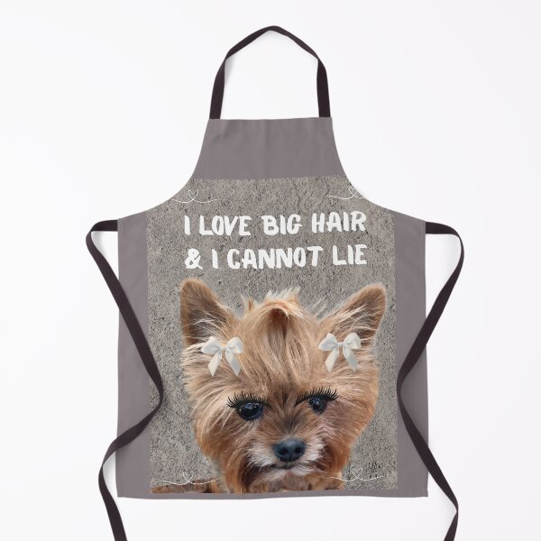 Item preview, I Love Big Hair Cute Yorkie Meme - Adorable Yorkshire Terrier Dog with Big Eye Lashes and Bows designed and sold by Yorkie Love.