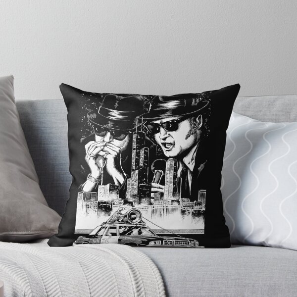 Item preview, Blues Brothers chicago joliet jake elwood 80s movies cult classic belushi ackroyd r&b music band illinois bluesmobile b&w designed and sold by JonathanGrimm.