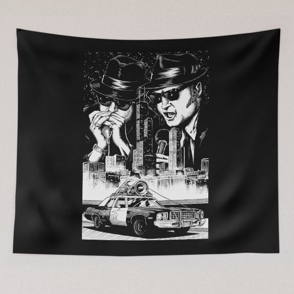 Item preview, Blues Brothers chicago joliet jake elwood 80s movies cult classic belushi ackroyd r&b music band illinois bluesmobile b&w designed and sold by JonathanGrimm.
