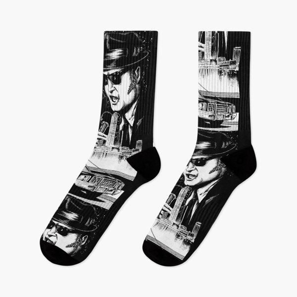 Item preview, Blues Brothers chicago joliet jake elwood 80s movies cult classic belushi ackroyd r&b music band illinois bluesmobile b&w designed and sold by JonathanGrimm.