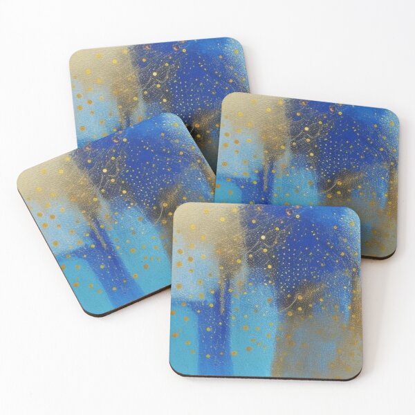 Item preview, Abstract Composition in Blue and Gold #4 designed and sold by GaggleHaus.