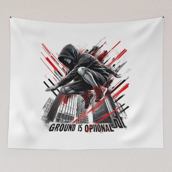 Item preview, Parkour Urban Jump Art – Ground Is Optional Street Style Design designed and sold by JenniferCreaArte .