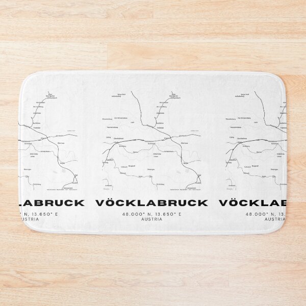 Item preview, Vöcklabruck Map – Black and White Upper Austria Art Print designed and sold by RM-Journey.