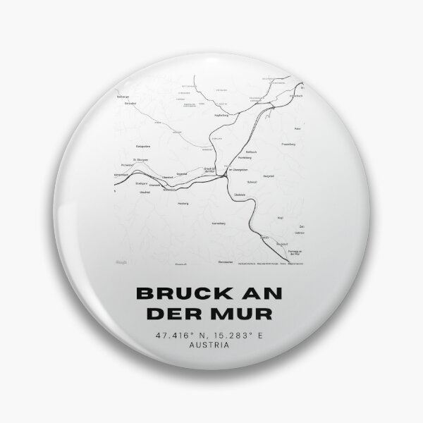 Item preview, Bruck an der Mur Map – Elegant Styria City Wall Art designed and sold by RM-Journey.