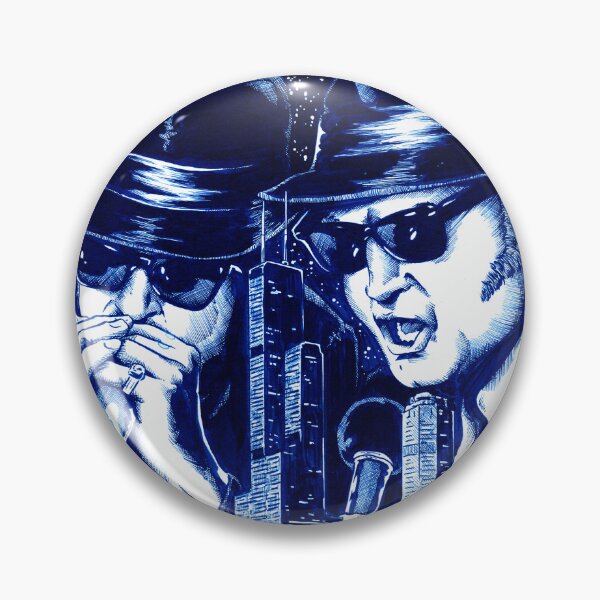 Item preview, Blues Brothers chicago joliet jake elwood 80s movies cult classic belushi ackroyd r&b music band illinois bluesmobile blue and white designed and sold by JonathanGrimm.