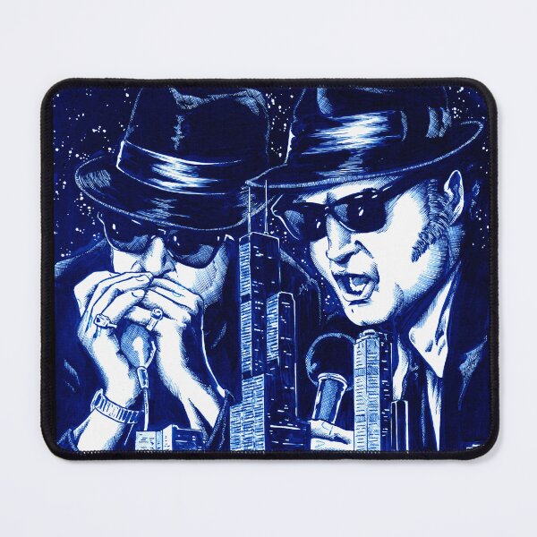 Item preview, Blues Brothers chicago joliet jake elwood 80s movies cult classic belushi ackroyd r&b music band illinois bluesmobile blue and white designed and sold by JonathanGrimm.