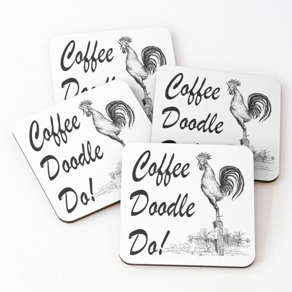 Item preview, Rooster Crowing Coffee Doodle Do Funny Vintage  designed and sold by Lispe-Designs.