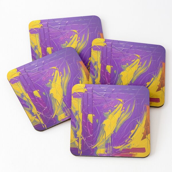 Item preview, Abstract Composition in Purple and Gold #2 designed and sold by GaggleHaus.