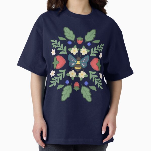 Artikel-Vorschau von Erdbeer-Hummel-Mosaik mit Blaubeeren, designt und verkauft von OhJeezArtwork.