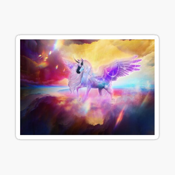 Surreal Pegaso Unicorn - Winged Pastel Horse Sticker