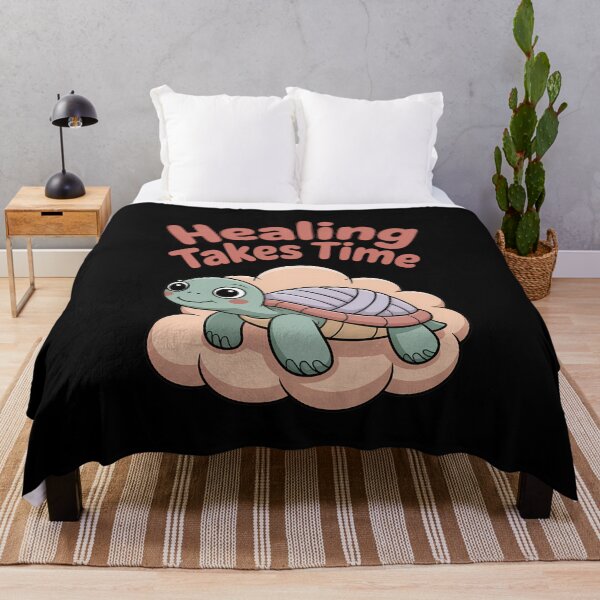 Item preview, Healing Takes Time – Cute Turtle Resting on Cloud Self-Care Design designed and sold by ArtFeverShop.