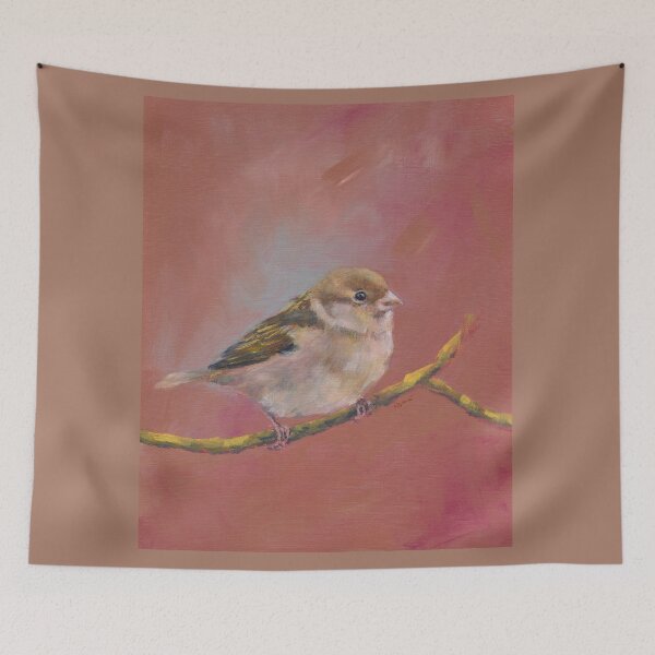 Item preview, Sparrow Meeting Part One Acrylic Painting designed and sold by KarenKaspar.
