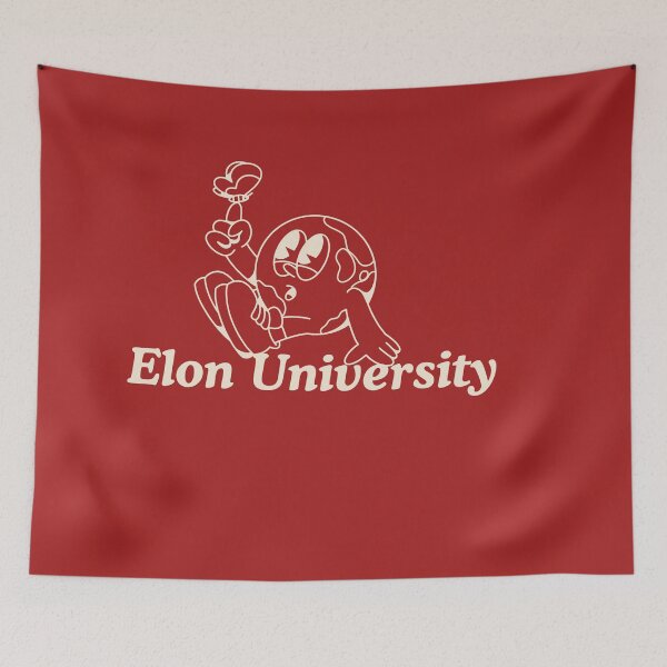 Item preview, Elon University Cream and Red - illustrated world touching butterfly - retro trendy  designed and sold by jessicaleah15.
