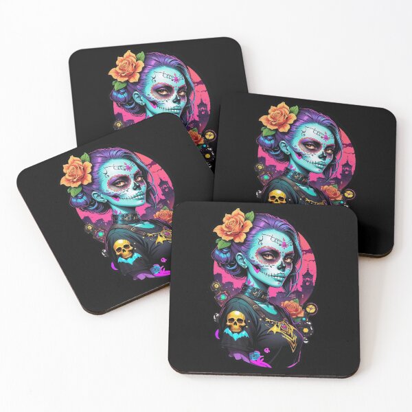 Item preview, Neon Calavera Queen – Steampunk Día de los Muertos Girl Design designed and sold by Victor Shadehorn.