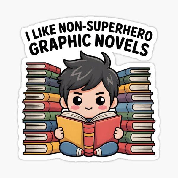 Item preview, I like non-superhero graphic novels designed and sold by Stuart Wallace's Extremely Specific & Nice Things.