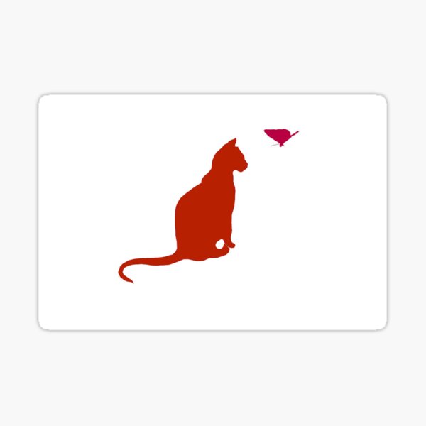 Item preview, Red cat and butterfly designed and sold by Fotobabayaga.