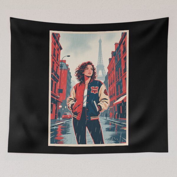 Item preview, Paris woman in the Rain – Retro Hope Style designed and sold by HoopeStylee.
