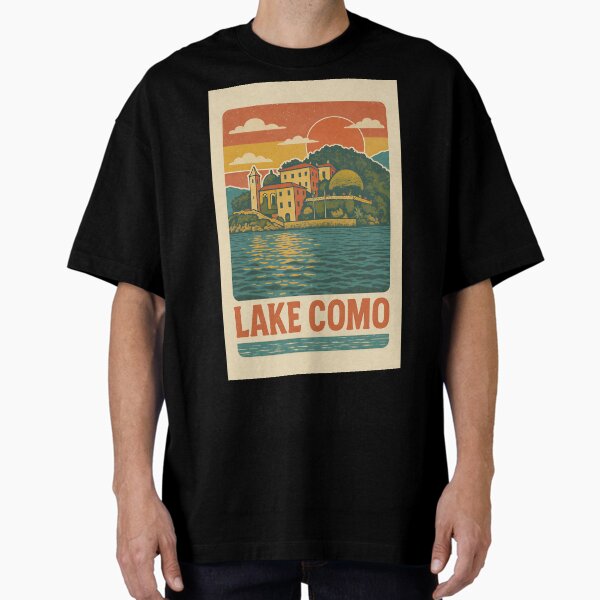Item preview, Retro Lake Como Italy Vacation T-Shirt designed and sold by Bellano Italy & Lake Como Souvenir Gift Shop.