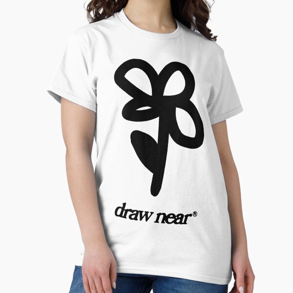 Vista previa del artículo con la obra «Camiseta con flores "Draw Near"», diseñado y vendido por Wildlight Co..